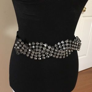 BCBGMaxAzria BCBG Belt Black w Rhinestone Small